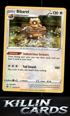 Reverse Holofoil Bibarel 121/172 Pokemon Holo Rare SWSH09: Brilliant Stars Card