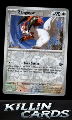 Reverse Holofoil Zangoose 149/191 Pokemon Common SV08: Surging Sparks Card NM
