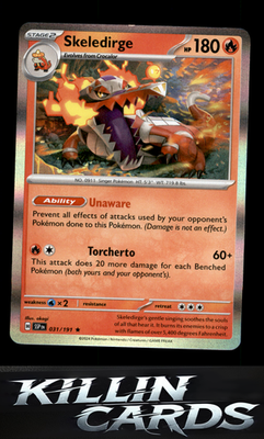 Skeledirge 031/191 Pokemon Rare SV08: Surging Sparks Card NM