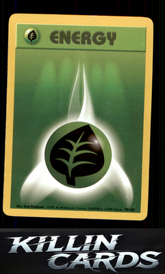 Grass Energy 099/102 Pokemon Common Base Set Card LP