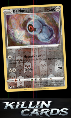Reverse Holofoil Beldum 117/195 Pokemon Common SWSH12: Silver Tempest Card NM