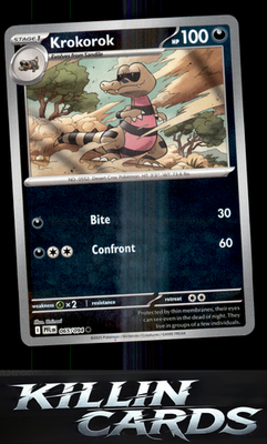 Reverse Holofoil Krokorok 065/094 Pokemon Common ME02: Phantasmal Flames Card NM