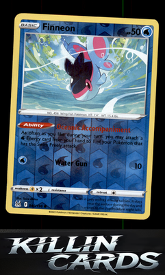 Reverse Holofoil Finneon 040/196 Pokemon Common SWSH11: Lost Origin Card NM