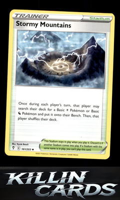Stormy Mountains 161/203 Pokemon Uncommon SWSH07: Evolving Skies Card NM