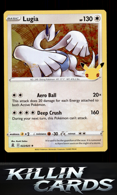 Lugia 022/025 Pokemon Holo Rare Celebrations Card NM