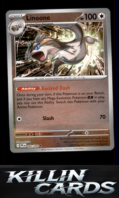 Reverse Holofoil Linoone 082/094 Pokemon Uncommon ME02: Phantasmal Flames Card N