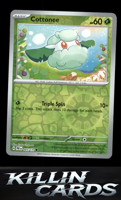 Reverse Holofoil Cottonee 007/131 Pokemon Common SV: Prismatic Evolutions Card N