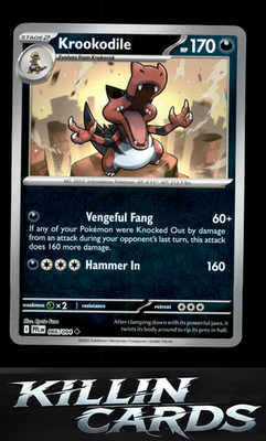 Reverse Holofoil Krookodile 066/094 Pokemon Uncommon ME02: Phantasmal Flames Car