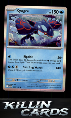 Kyogre 034/132 Pokemon Rare ME01: Mega Evolution Card NM