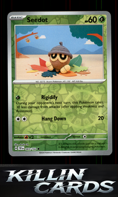 Reverse Holofoil Seedot 003/162 Pokemon Common SV05: Temporal Forces Card NM