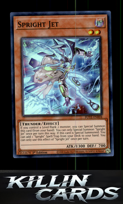 1st Edition Spright Jet POTE-EN004 YuGiOh Super Rare Power of the Elements Card