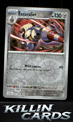 Reverse Holofoil Escavalier 060/086 Pokemon Uncommon SV: Black Bolt Card NM