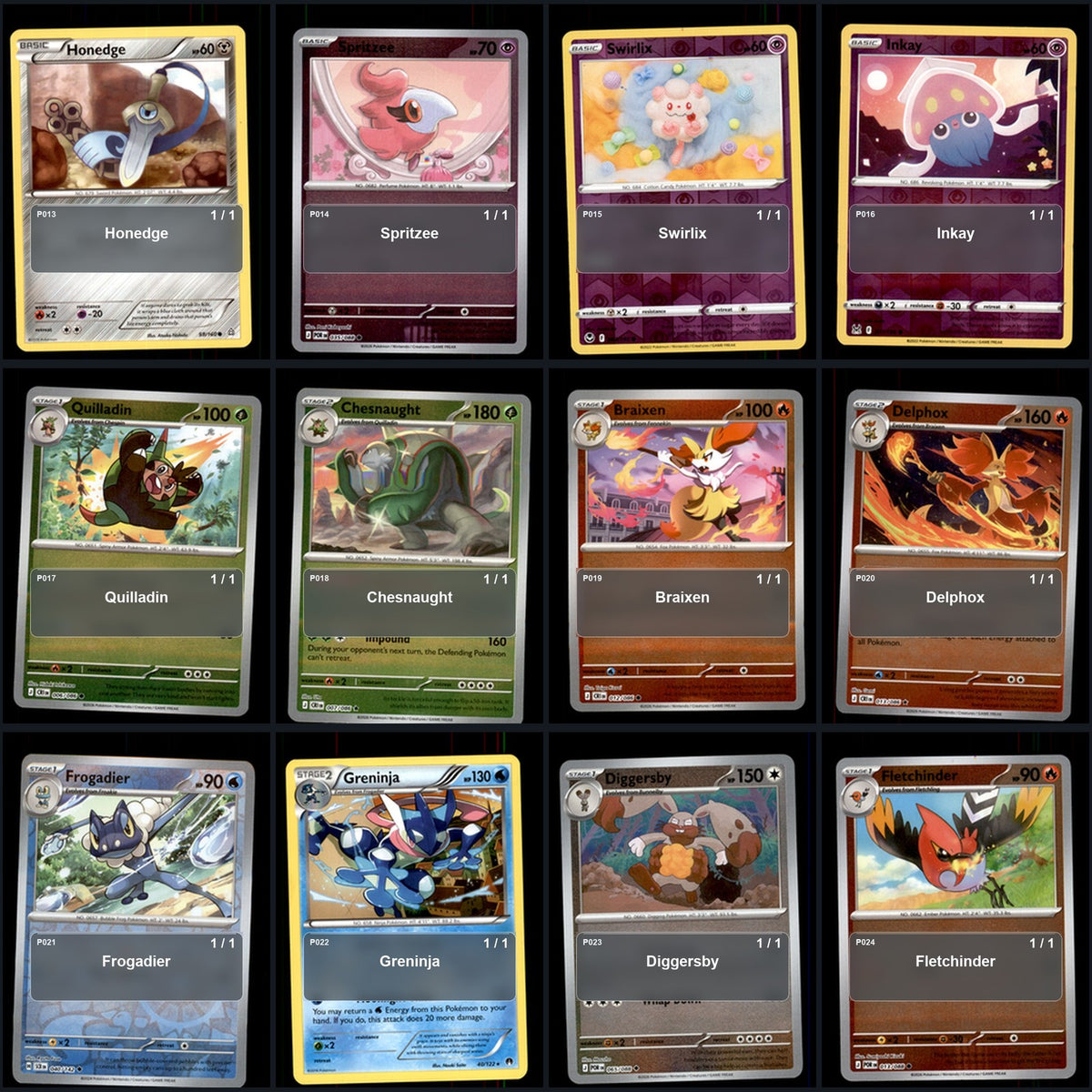 Pokemon TCG Generation 6 Pokemon Pokedex Set 72 Cards Collection
