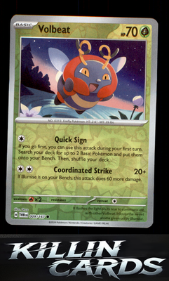 Reverse Holofoil Volbeat 009/167 Pokemon Common SV06: Twilight Masquerade Card N
