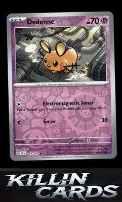 Reverse Holofoil Dedenne 087/191 Pokemon Common SV08: Surging Sparks Card NM