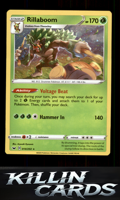 Rillaboom (014) 014/202 Pokemon Holo Rare SWSH01: Sword & Shield Base Set Card N