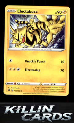 Electabuzz 058/192 Pokemon Common SWSH02: Rebel Clash Card NM