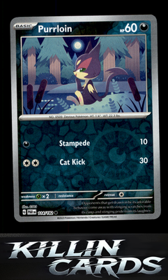 Reverse Holofoil Purrloin 114/182 Pokemon Common SV04: Paradox Rift Card NM