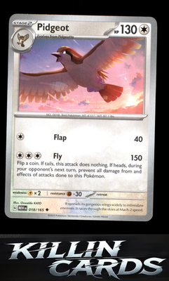 Pidgeot 018/165 Pokemon Uncommon SV: Scarlet & Violet 151 Card NM