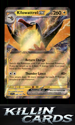 Kilowattrel ex 068/191 Pokemon Double Rare SV08: Surging Sparks Card NM