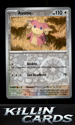 Reverse Holofoil Audino 124/159 Pokemon Common SV09: Journey Together Card NM