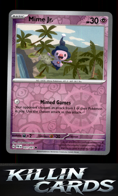 Reverse Holofoil Mime Jr. - 031/091 031/091 Pokemon Common SV: Paldean Fates Car
