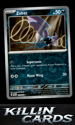 Reverse Holofoil Zubat 110/182 Pokemon Common SV04: Paradox Rift Card NM