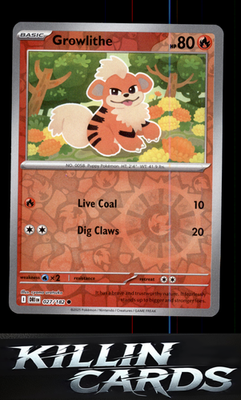 Reverse Holofoil Growlithe 027/182 Pokemon Common SV10: Destined Rivals Card NM
