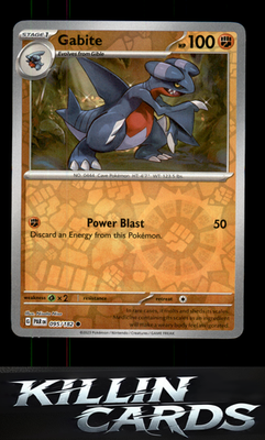 Reverse Holofoil Gabite 095/182 Pokemon Common SV04: Paradox Rift Card NM