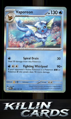 Vaporeon 022/131 Pokemon Rare SV: Prismatic Evolutions Card NM