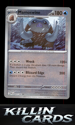 Reverse Holofoil Mamoswine 025/094 Pokemon Uncommon ME02: Phantasmal Flames Card