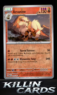 Reverse Holofoil Arcanine 059/165 Pokemon Uncommon SV: Scarlet & Violet 151 Card