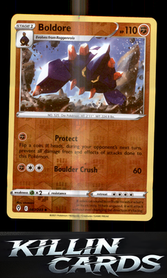 Reverse Holofoil Boldore 087/203 Pokemon Uncommon SWSH07: Evolving Skies Card NM