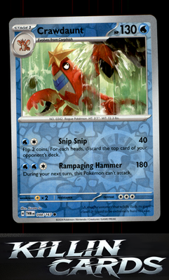 Reverse Holofoil Crawdaunt 048/167 Pokemon Common SV06: Twilight Masquerade Card