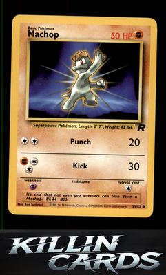 Machop 59/82 Pokemon Common Team Rocket Card LP