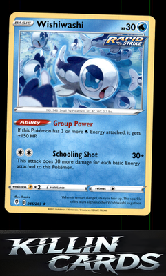 Wishiwashi 046/203 Pokemon Rare SWSH07: Evolving Skies Card NM