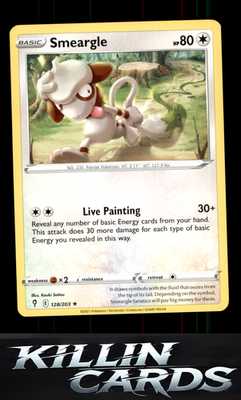 Smeargle 128/203 Pokemon Rare SWSH07: Evolving Skies Card NM