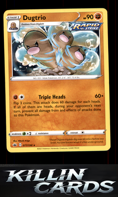Dugtrio 077/198 Pokemon Rare SWSH06: Chilling Reign Card NM