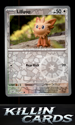 Reverse Holofoil Lillipup 170/197 Pokemon Common SV03: Obsidian Flames Card NM