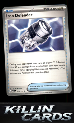 Iron Defender 118/132 Pokemon Uncommon ME01: Mega Evolution Card NM