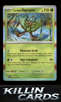 Teal Mask Ogerpon 024/167 Pokemon Rare SV06: Twilight Masquerade Card NM