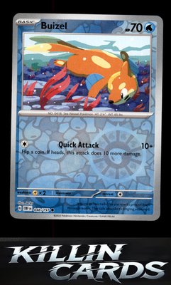 Reverse Holofoil Buizel 048/197 Pokemon Common SV03: Obsidian Flames Card NM