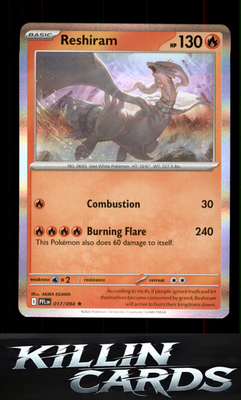Reshiram 017/094 Pokemon Rare ME02: Phantasmal Flames Card NM