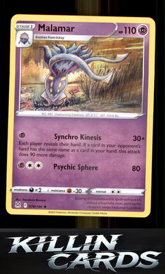 Malamar 078/196 Pokemon Rare SWSH11: Lost Origin Card NM