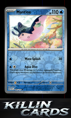 Reverse Holofoil Mantine 040/191 Pokemon Common SV08: Surging Sparks Card NM