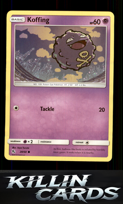 Koffing 28/68 Pokemon Common Hidden Fates Card NM