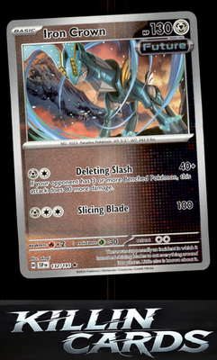 Reverse Holofoil Iron Crown 132/191 Pokemon Rare SV08: Surging Sparks Card NM