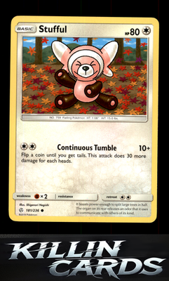 Stufful 181/236 Pokemon Common SM - Cosmic Eclipse Card NM