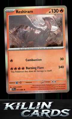Reshiram 017/094 Pokemon Rare ME02: Phantasmal Flames Card NM