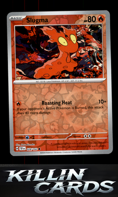 Reverse Holofoil Slugma 028/162 Pokemon Common SV05: Temporal Forces Card NM